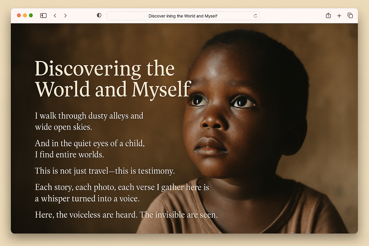 Banner image for Discovering the World and Myself